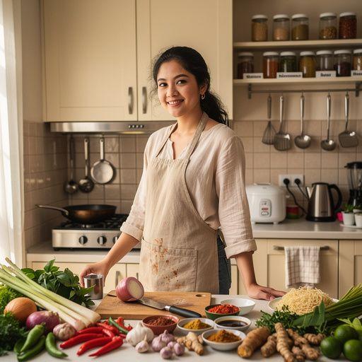 A colorful assortment of satay skewers marinated in spices, served with peanut sauce and cucumber salad, highlighting the essence of Malaysian street food.